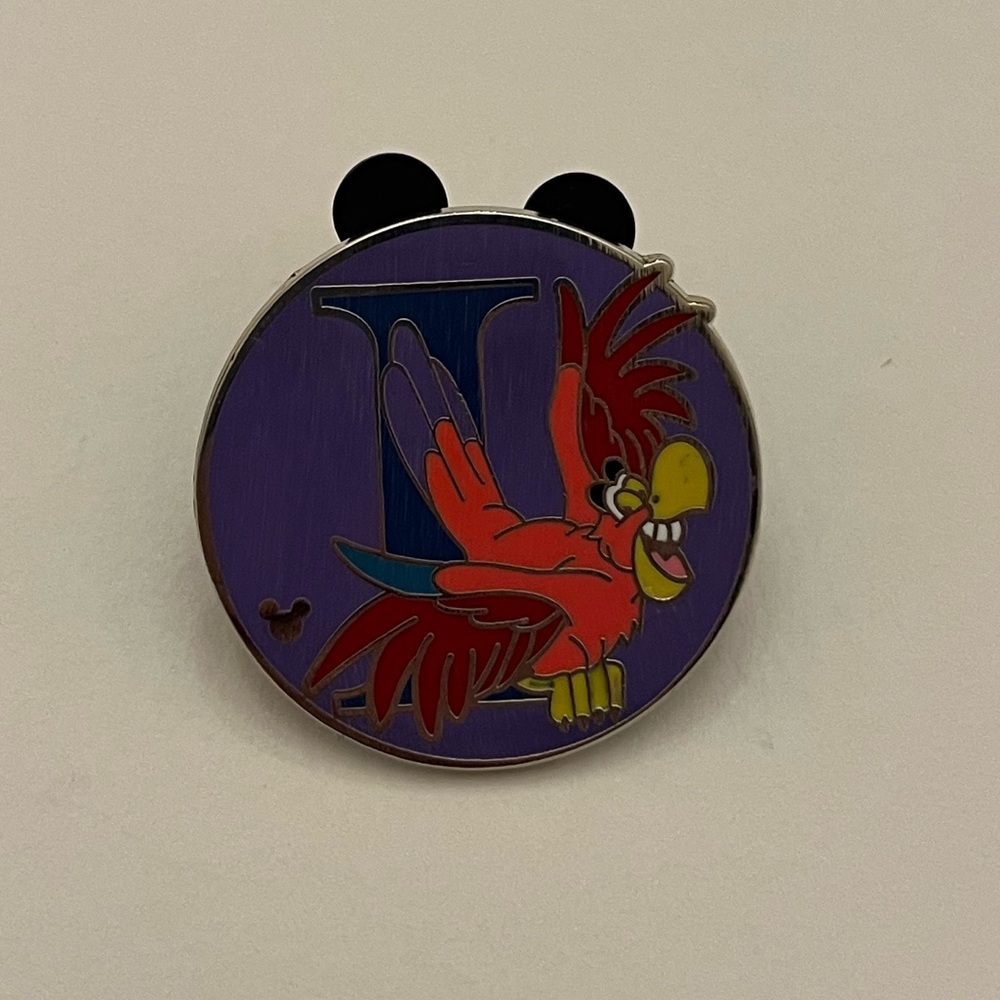 Disney I is for Iago Aladdin Alphabet Letter I Hidden Mickey Pin